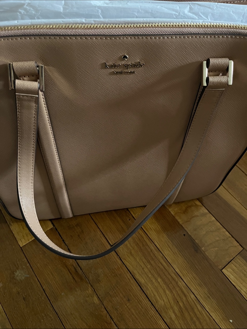 kate spade nude Saffiano Leather Tote